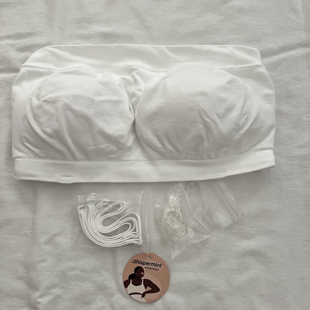 Shapermint Truekind® Convertible Strapless Bandeau Bra, White Medium